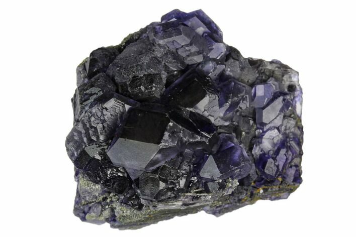 Purple Fluorite Crystals on Druzy Quartz - China #125320